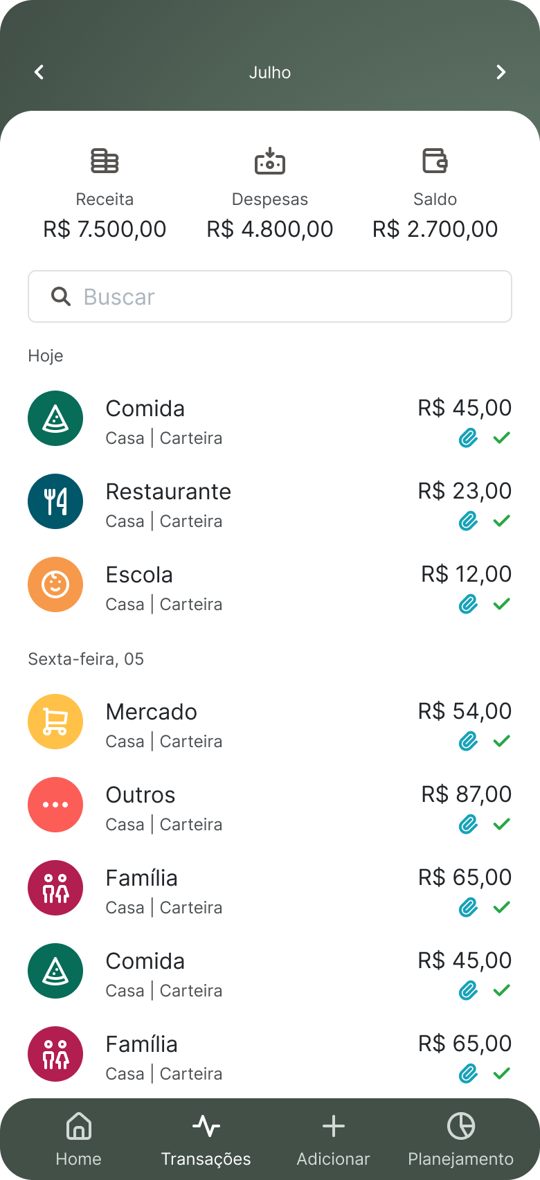 Transações
