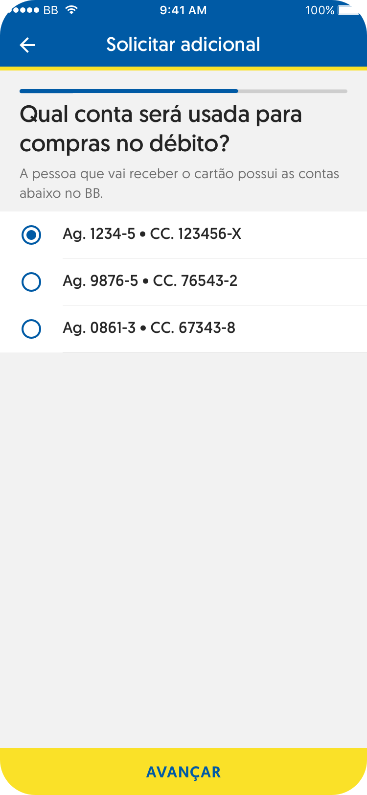Cartão Adicional - Conta vinculada