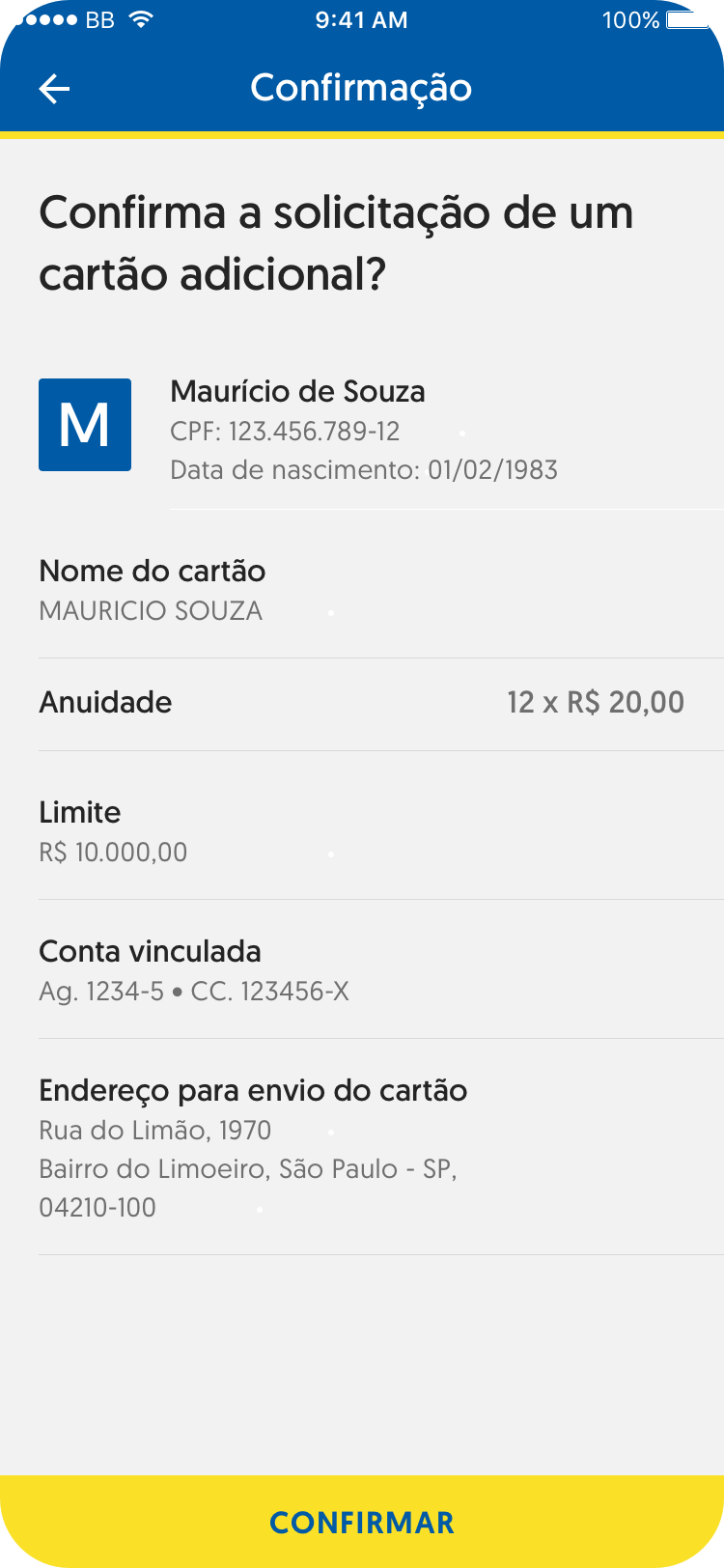 Cartão Adicional - Resumo